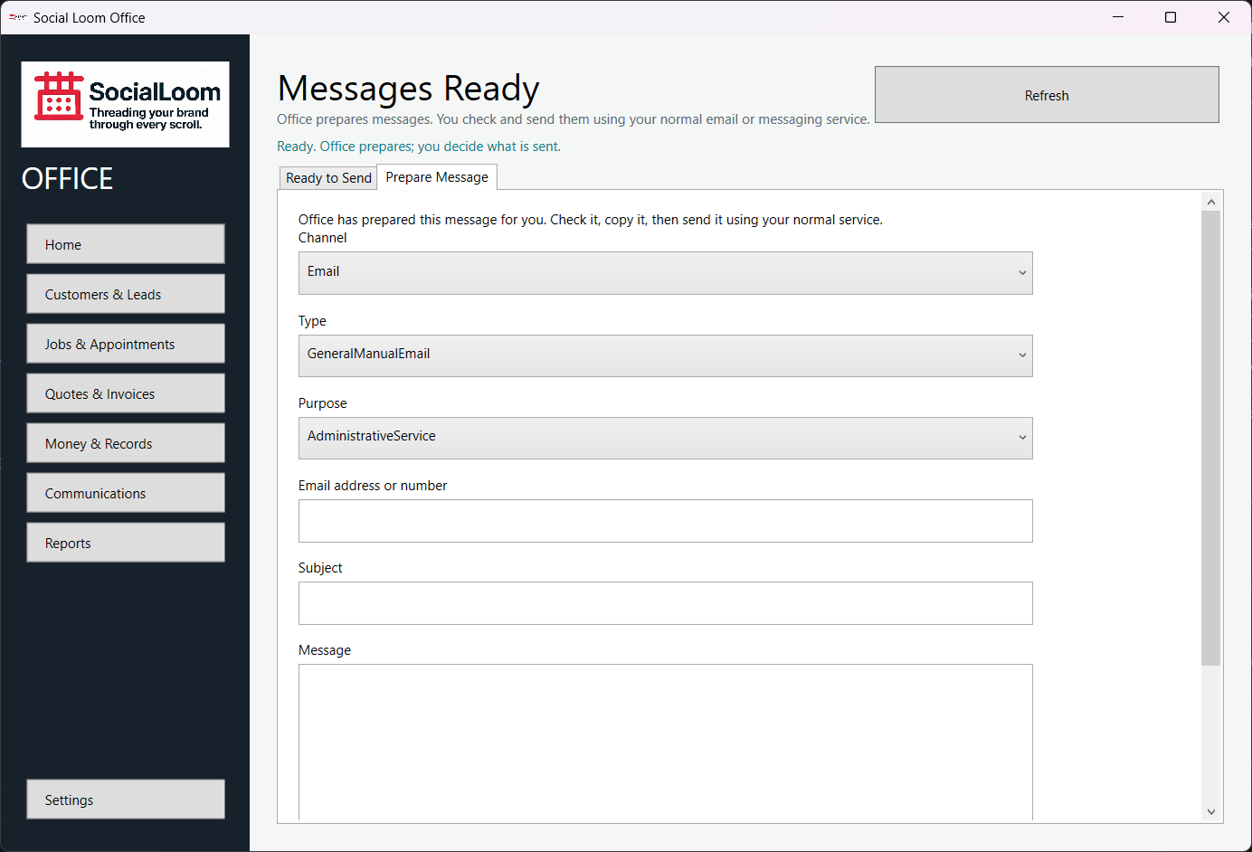 Prepare and mark a communication as sent screenshot 2
