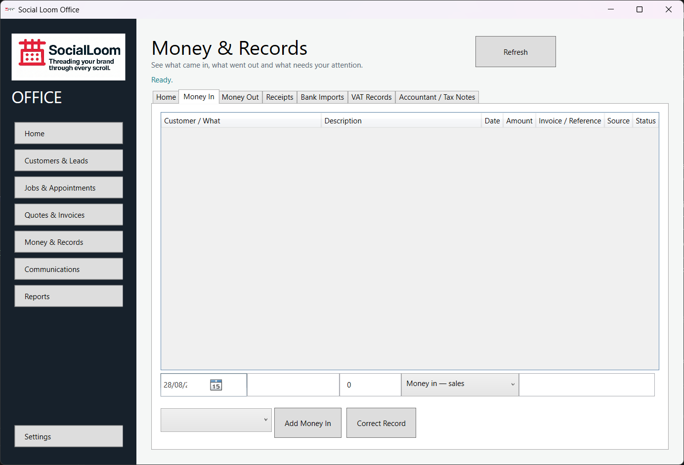 Add or correct Money In and Money Out screenshot 2