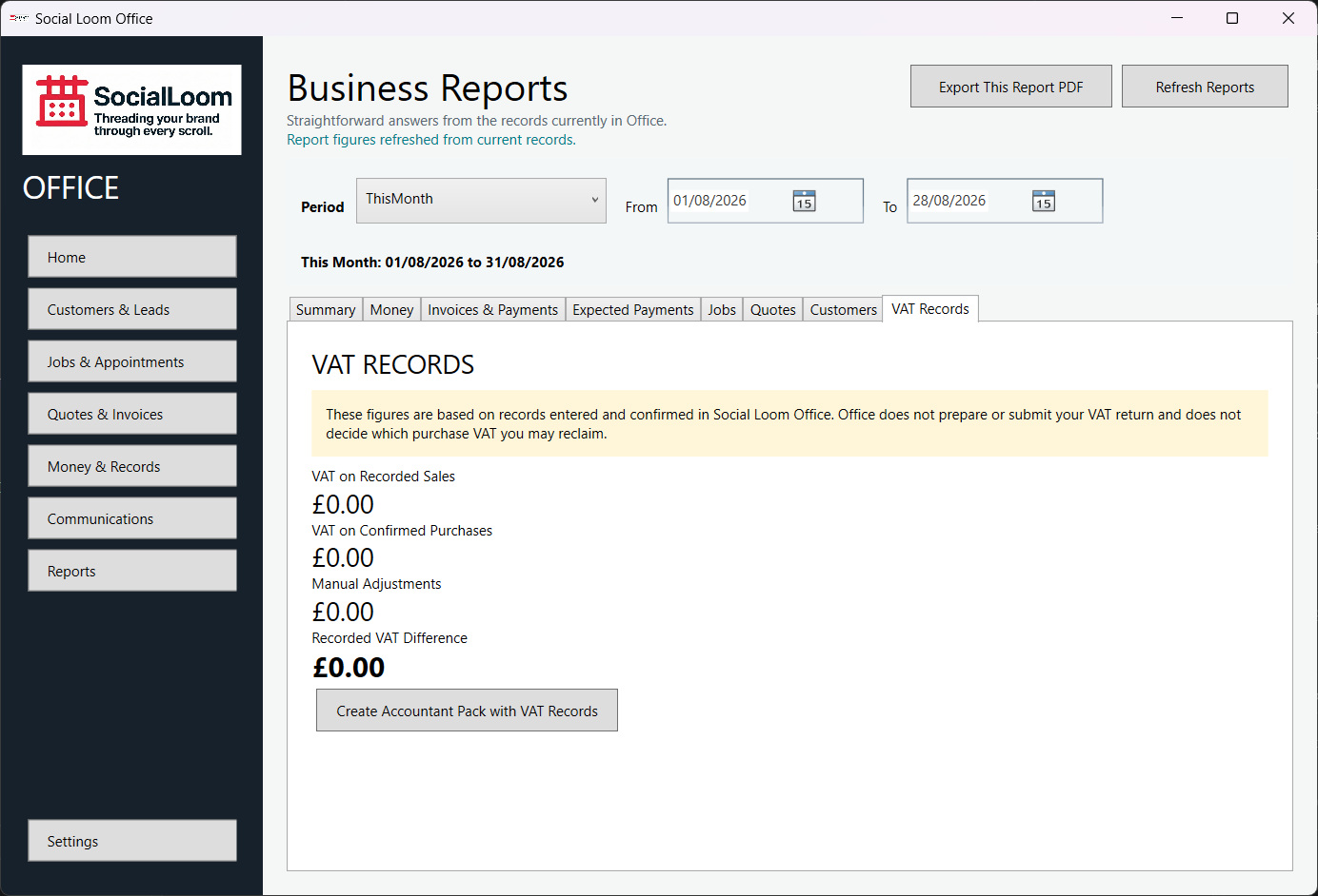 Check VAT records and reports screenshot 2