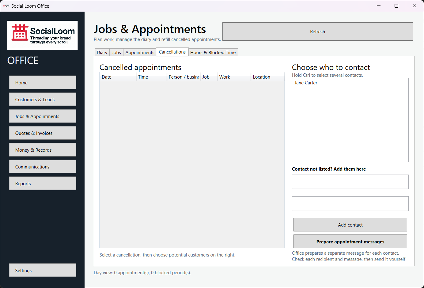 Cancel an appointment or fill the slot screenshot 2