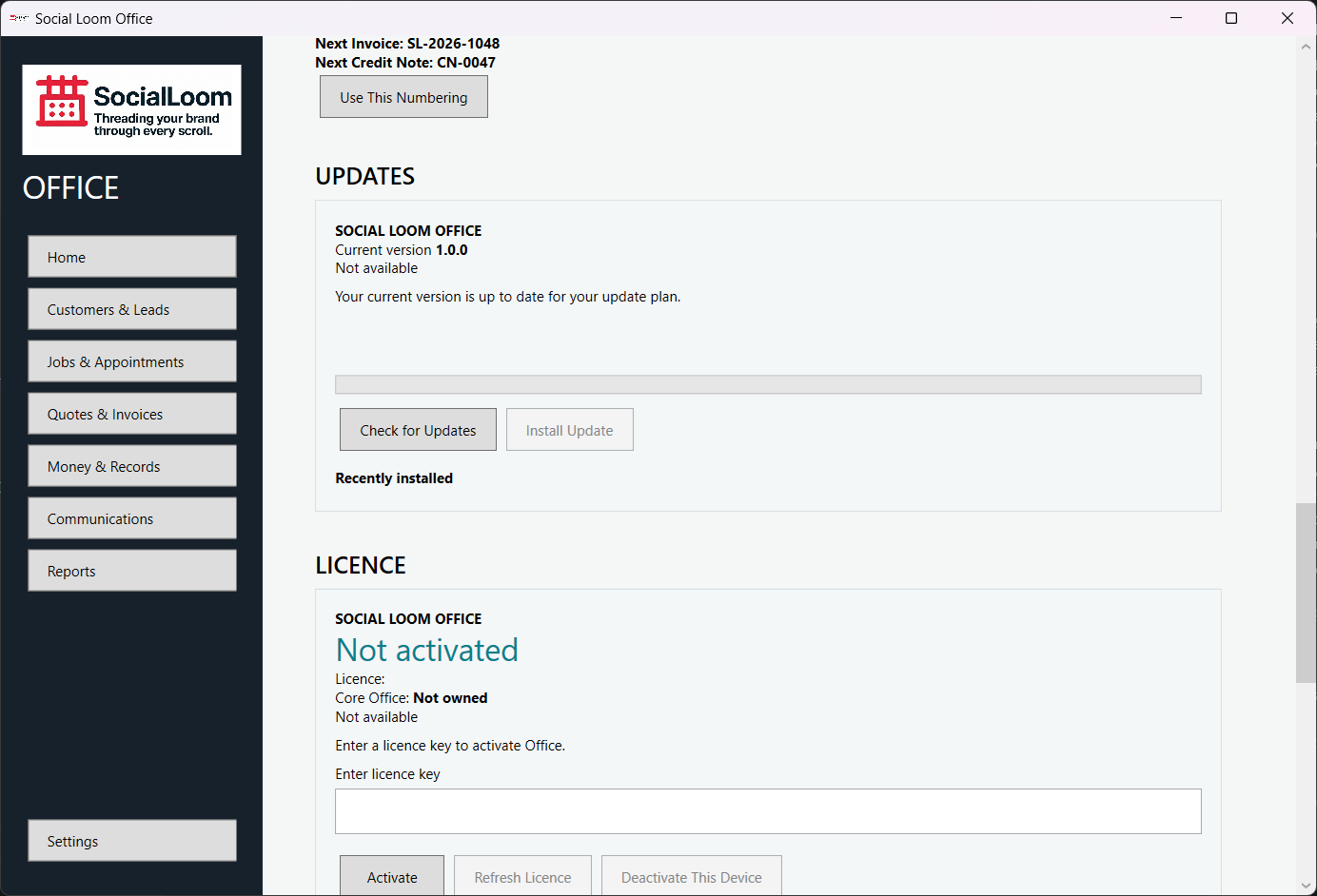 Check licence, updates and add-ons screenshot 1